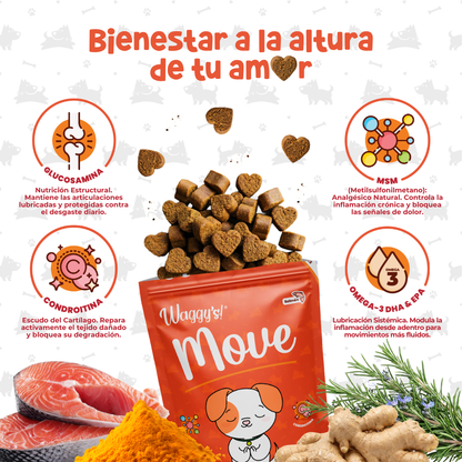 Suplemento Articular para Movilidad y Dolor en Perros | Waggy's Move